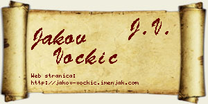 Jakov Voćkić vizit kartica
